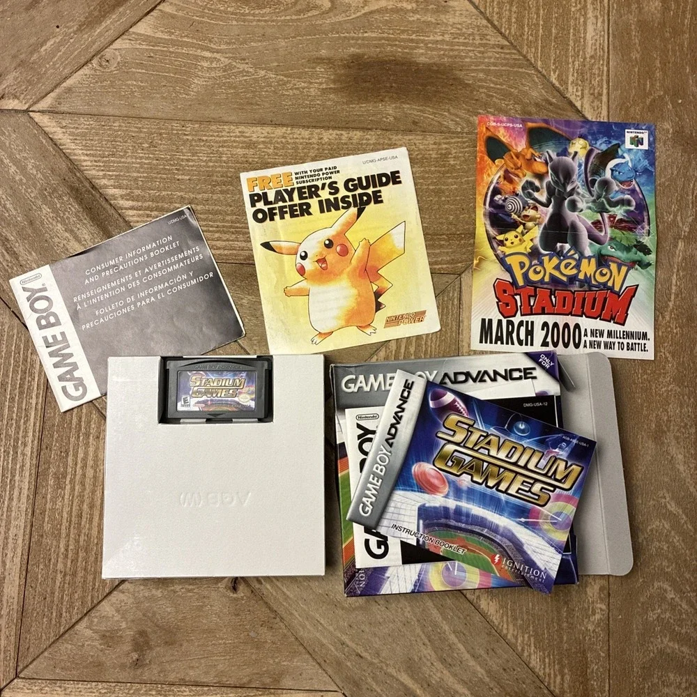 Pokemon Stadium N64 Red Blue Yellow Gameboy Insert March 2000 Poster + Guide!!!